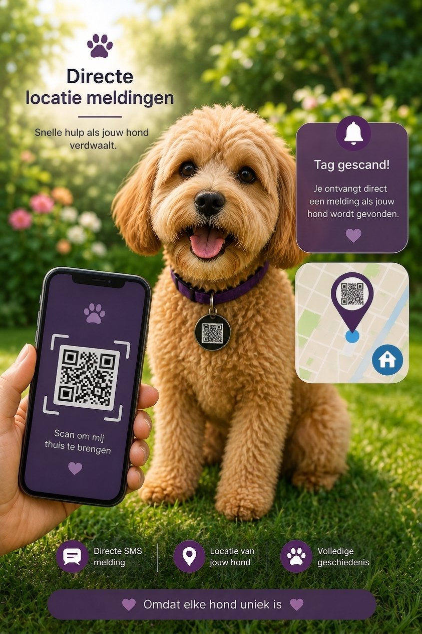 Directe locatie meldingen en QR penning